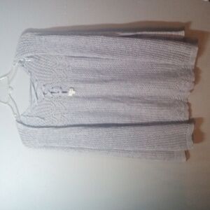 Mudd Women's Open-Front Crochet Gray Cardigan Size Medium